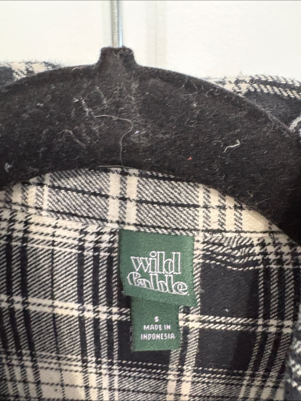 wild fable Black and cream Plaid Button-Down Shirt - Picture 2 of 5